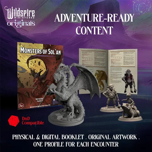 Vista 4 de Wildspire Fantasy Monsters & Bookish Dragon for DND Miniatures Unpainted Bulk 28mm-32mm Dungeons & Dragons Minis Pathfinder Figures Fantasy