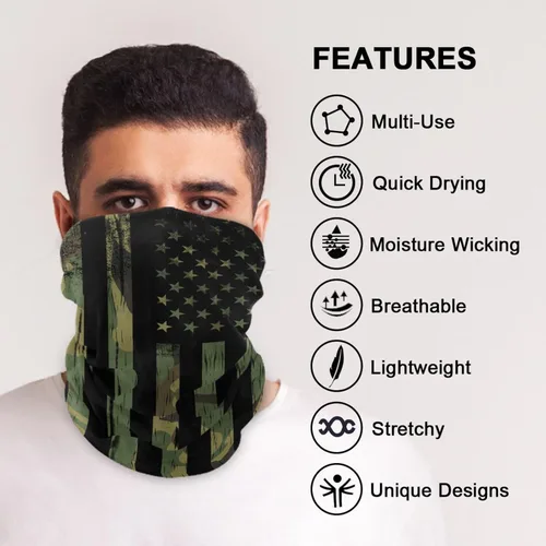 Vista 5 de Bandanas de moda para la cabeza, sin costuras, polaina para el cuello, pasamontañas