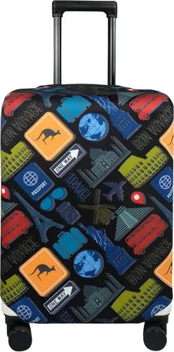 Vista 13 de Explore Land Funda protectora para maleta aprobada para volar, se adapta a maleta de 18 a 32 pulgadas, L Montañas Amber