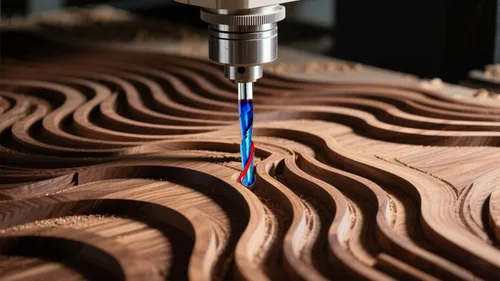 Vista 4 de Nariz esférica Cortador de fresado de extremo de 0.1 grados Fresas de enrutador CNC Herramienta de fresado en espiral con revestimiento nano azul