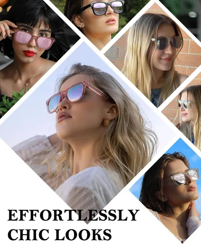 Vista 2 de TJUTR Gafas de sol de moda para mujeres y hombres polarizadas con protección UV400