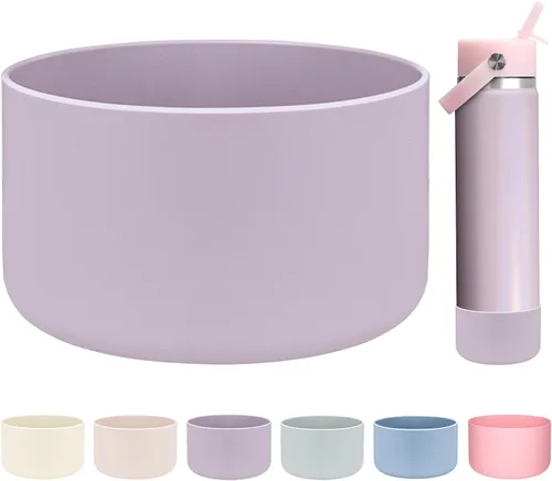 Vista 30 de HEYSKAY Bota protectora de silicona para botella de agua Hydro Flask, botella de agua de boca ancha, protector inferior de silicona antideslizante