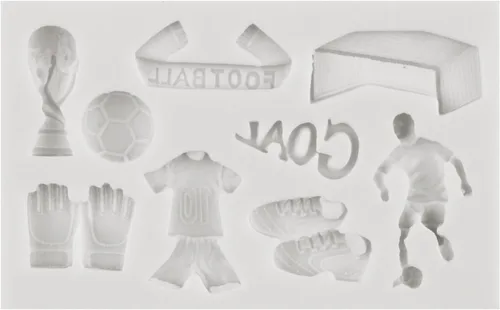 Vista 4 de Moldes deportivos de silicona para fondant, guantes de sóftbol, para fondant, para fútbol, baloncesto, béisbol, rugby, chocolate, para decoración