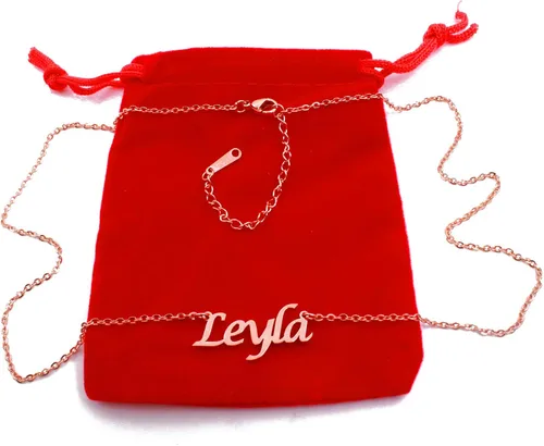 Vista 2 de Kigu Leyla Collar con nombre chapado en oro rosa de 18 quilates, collar delicado personalizado Regalo de joyería para mujeres, novia, madre