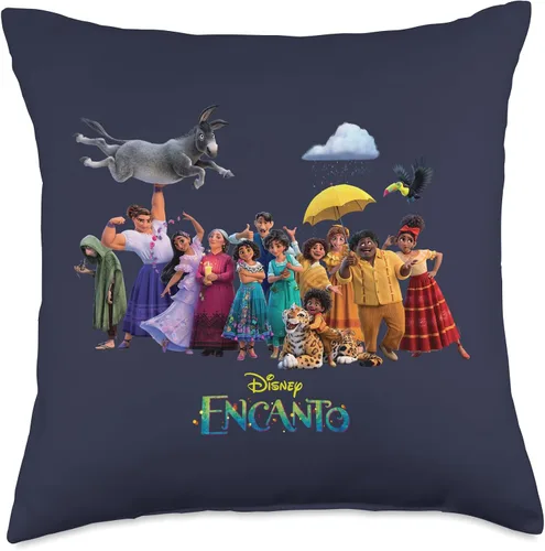 Vista 5 de Disney Encanto Madrigal - Almohada mágica con retrato familiar, 16 x 16 pulgadas, multicolor
