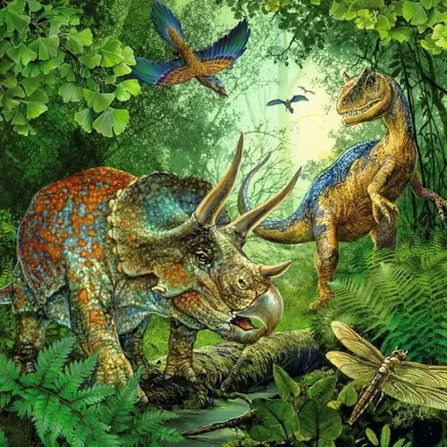 Vista 4 de Ravensburger Dinosaur Fascination - Juego de rompecabezas de 3 x 49 piezas - 09317 - Cada pieza es única, las piezas encajan perfectamente