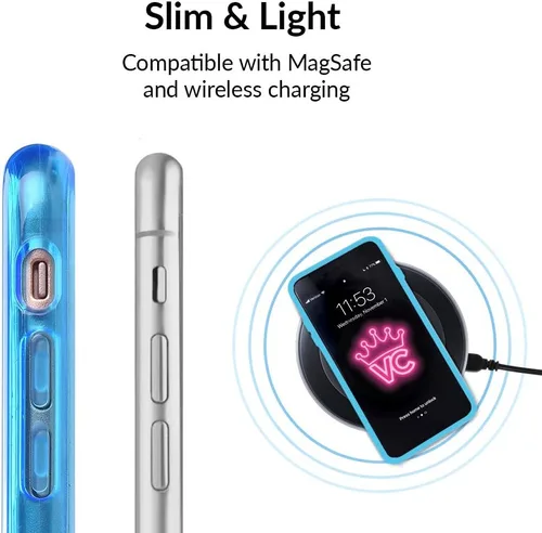 Vista 5 de Velvet Caviar Compatible con iPhone X Case/iPhone Xs Case Neon (azul neón)