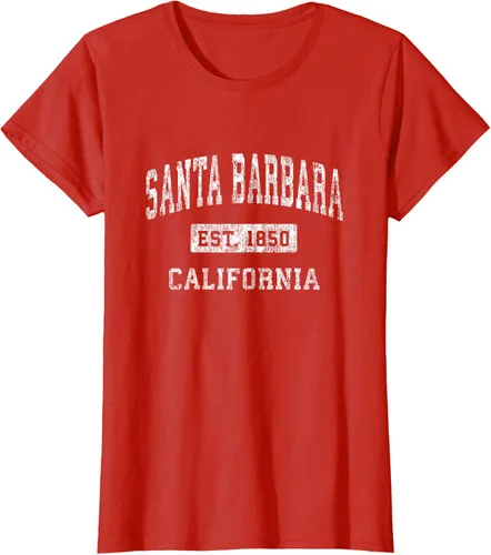 Vista 66 de Camiseta deportiva clásica de Santa Bárbara California CA, Negro, S