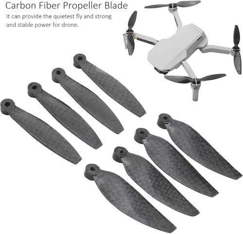 Vista 4 de Cuchilla de hélice para dron, hoja de hélice ligera de fibra de carbono compatible con mini 2 piezas de accesorios de repuesto para drones