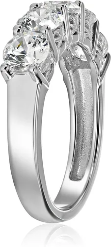 Vista 30 de Amazon Essentials Anillo de plata de ley de cinco piedras con circonita cúbica de corte redondo Infinite Elements (anteriormente colección Amazon)