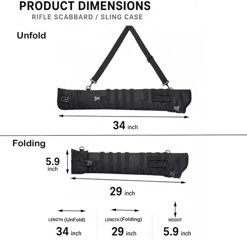 Vista 3 de Funda táctica para rifle de escopeta de 34 pulgadas