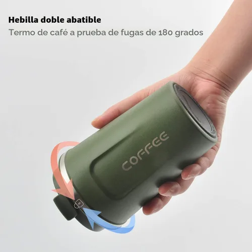 Vista 4 de CS COSDDI - Vaso térmico de acero inoxidable de 12 onzas con aislamiento al vacío, taza de viaje de café a prueba de derrames con tapa