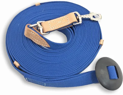 Vista 11 de Southwestern Equine Línea de estocada para caballos de algodón con broche de perno y tope de goma (negro, 24')