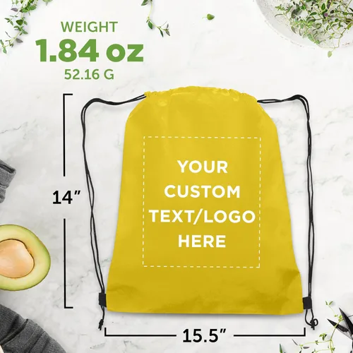 Vista 12 de DISCOUNT PROMOS Juego de mochilas con cordón no tejidas personalizadas de 10/50/100, paquete personalizado a granel