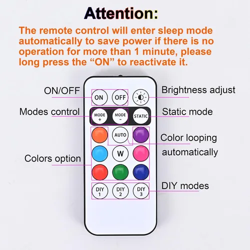 Vista 5 de 4 luces estroboscópicas LED RGB inalámbricas con control remoto, 8 colores, 10 modos, recargable por USB, impermeable, anticolisión, luz