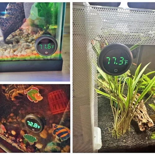 Vista 8 de 2pack Termómetro LED digital para acuario, termómetro de tanque de acuario con pantalla de medición de temperatura para peces, tortugas y acuáticos
