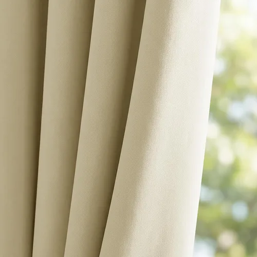 Vista 9 de StangH Cortinas para exteriores beige impermeables, tela gruesa, bloqueo de luz, cortinas opacas para patio con ojales en la parte superior