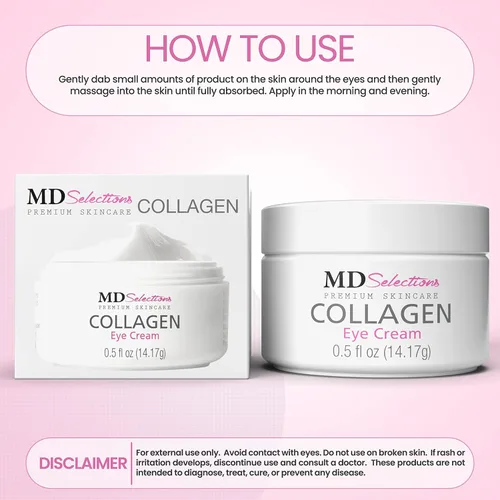 Vista 6 de Crema de ojos de colágeno con ácido hialurónico, crema debajo de los ojos para hinchazón, bolsas debajo de los ojos, crema hidratante debajo