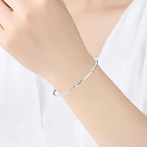 Vista 3 de Pulsera de plata de ley 925 para mujeresniñas, pulseras para mujer, pulseras de plata de ley 925 para mujer, pulseras delicadas