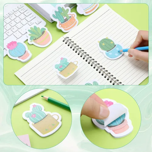 Vista 4 de 27 piezas de notas adhesivas de cactus, notas autoadhesivas de cactus, notas adhesivas para suculentas, juego de blocs de notas autoadhesivas