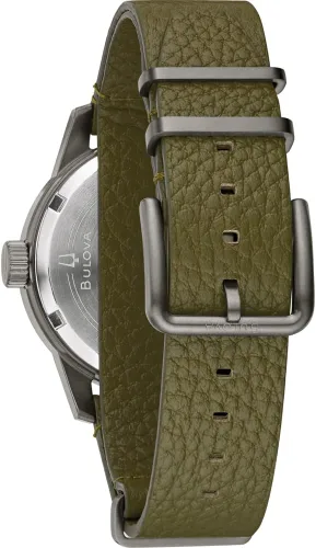 Vista 2 de Bulova Men's Military Heritage Hack Stainless Steel 3-Hand Automatic Watch, NATO Leather Strap, Luminous Hands and Markers