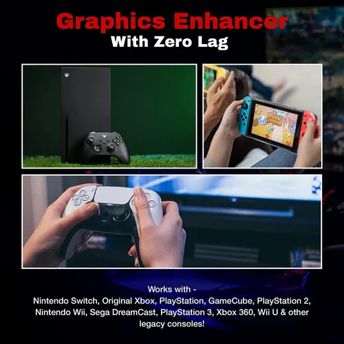 Vista 7 de Marseille mClassic - Consola de videojuegos Plug-and-Play 1440p4K Upscaler - Actualiza tu tarjeta gráfica en tiempo real sin retraso para Nintendo
