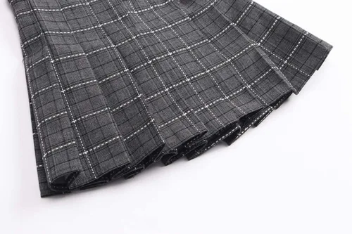 Vista 4 de SANGTREE Falda plisada para niñas y mujeres falda de uniforme de cintura elástica 2 años - 4XL de EE UU
