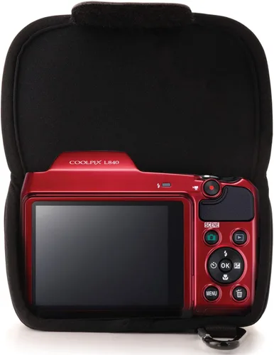 Vista 4 de MegaGear Nikon Coolpix L840 - Funda de neopreno para cámara, con mosquetón, color negro