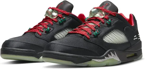 Vista 3 de Men's Jordan 5 Retro Low Clot Jade BlackClassic Jade-Fire Red (DM4640 036)