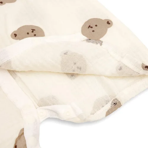 Vista 5 de Newborn Muslin Robe Baby Kimono Onesie Infant Cotton Romper 0-24 Months
