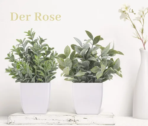 Vista 3 de Un paquete de 6 plantas falsas pequeñas y 4 paquetes de plantas falsas pequeñas, plantas artificiales en maceta para decoración de baño, granja