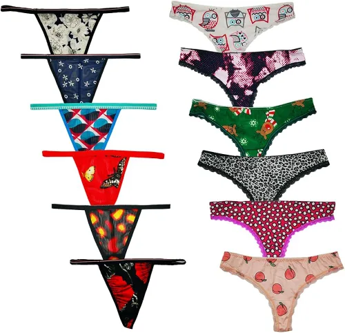 Vista 5 de Morvia Paquete de bragas para mujer sexy variedad de ropa interior a granel tangas tangas de encaje surtidos