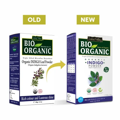 Vista 2 de Indus Valley Tinte de pelo de henna natural orgánico bio para cabellos grises, 3.53 oz (hoja índigo)