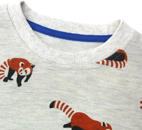 Vista 3 de Sudaderas para niños pequeños con estampado de cuello redondo y manga larga de algodón
