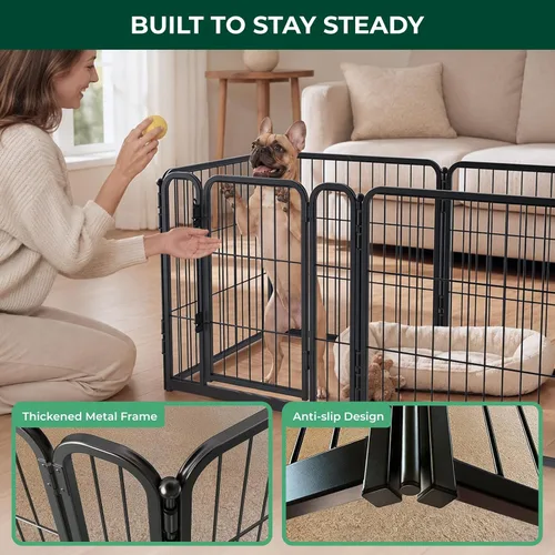Vista 3 de FXW Homeplus Unleashed Corral para Perros de Interior - Juego Sin Estrés y Seguro, Resistente de 24 Pulgadas con 6 Paneles para Cachorros y Perros