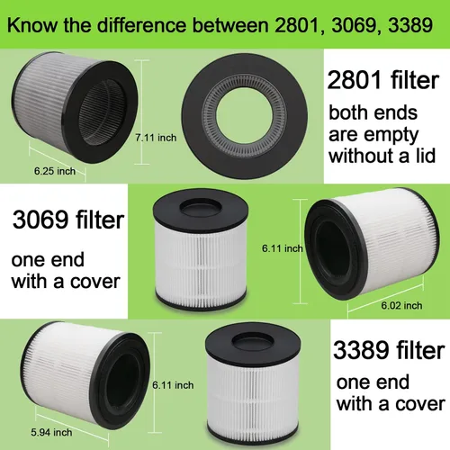 Vista 2 de Paquete de 2 filtros de repuesto 3389 compatibles con BISSELL para MYair + y para MYair HUB 2905A y 3179A, número de pieza 3389