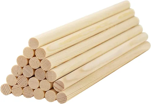 Vista 8 de HOSSIAN Varillas de madera 80 piezas Palos de madera Varillas de madera para manualidades - Varas de madera sin acabado de madera dura redonda