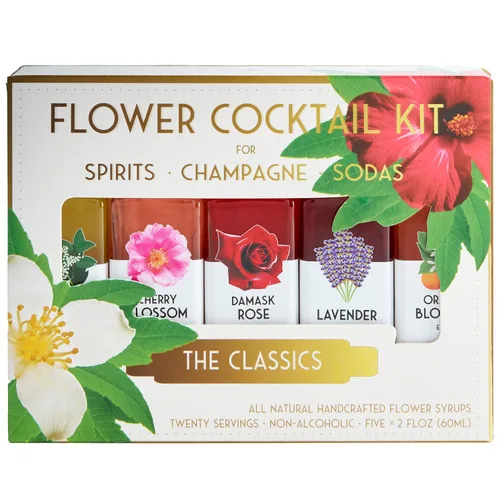 Vista 8 de Floral Elixir Co. - Kit de cóctel de jarabe de flores totalmente naturales - Set de regalo - Surtido de 5 elixires (2 onzas) (amantes de las ginebra)