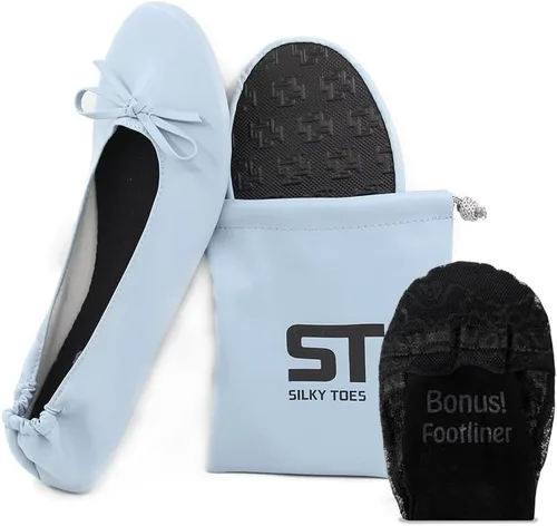 Vista 31 de Silky Toes Zapatos planos plegables para mujer, zapatos de ballet para A-Negro