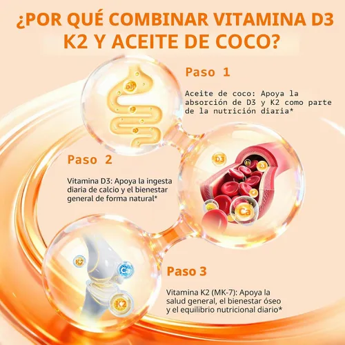Vista 3 de newseel Cápsulas de vitamina D3 K2, suplemento de vitamina D3 y K2, suplemento de vitamina D3 y K2, suplemento D3, cápsulas blandas de aceite