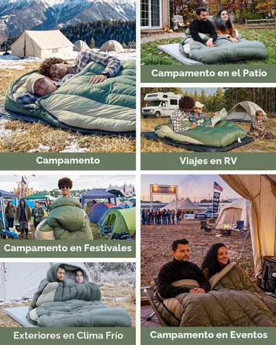 Vista 4 de ATEPA Below Zero Down Sleeping Bag for Adults 700FP RDS Down, For Cold Weather, Car Camping, RV, Overlanding, Extra Wide, Compression Sack Included
