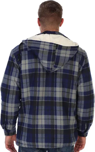 Vista 4 de Gioberti Sherpa - Chaqueta de franela con capucha desmontable para hombre