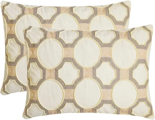 Vista 168 de The HomeCentric Fundas de almohada lumbares doradas de 12 x 14 pulgadas (11.8 x 13.8 in), de piel sintética, con diseño de animales, estilo moderno