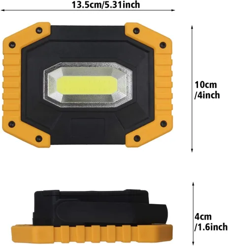 Vista 5 de T-SUN Luz de trabajo LED recargable, 30W 2000LM portátil, impermeable, paquete de 2