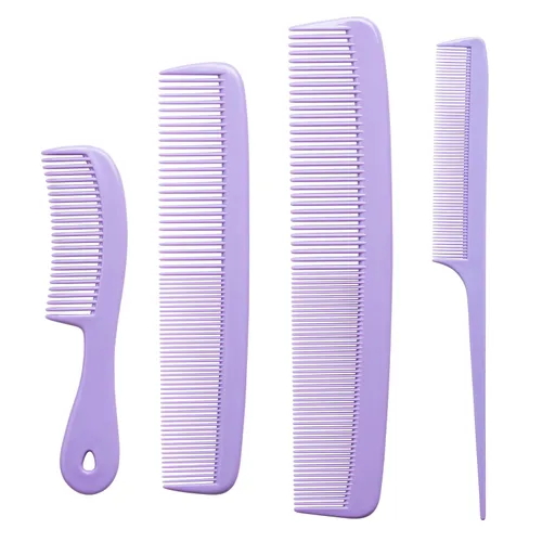 Vista 9 de Mars Wellness Juego de 4 peines profesionales negros – Fabricado en Estados Unidos – Peines de cola fina profesional, peine de peluquería – Grado