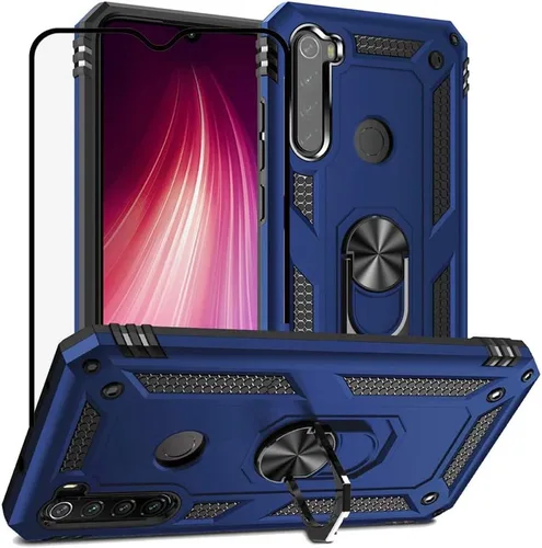 Vista 9 de YaHan Funda para Xiaomi Redmi Note 8, anillo giratorio de 360 grados, soporte híbrido, resistente, de doble capa, a prueba de golpes, con protector