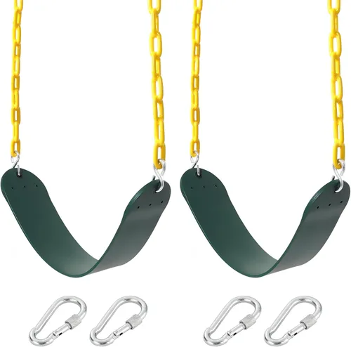 Vista 12 de Heavy Duty Swing Seat Chain Plastic Coated Swing Set Accesorios (negro)