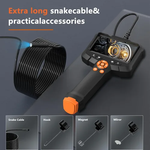 Vista 8 de Daxiongmao Boroscope 1080P Cámara industrial de inspección endoscopio Mechanical Tool for Automotive, HVAC, Plumbing, 4.3" IPS Screen, IP67