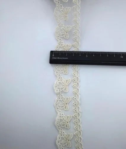 Vista 4 de Cinta de algodón de 5 yardas para costura, manualidades, decoración de boda, envoltura de regalo, 1.4 pulgadas de ancho (beige)
