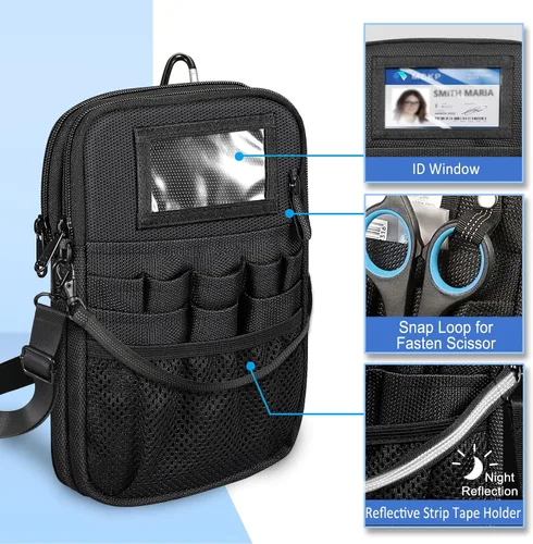 Vista 3 de Riñonera para Enfermera con Soporte para Cinta, SITHON Riñonera de Cinturón con Bolsillo de Equipo Médico de Múltiples Compartimentos Bolsa
